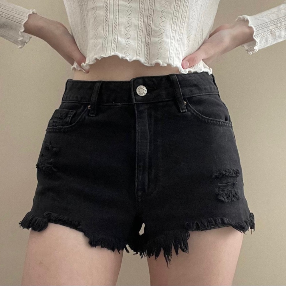 Pacsun black high rise festival shorts